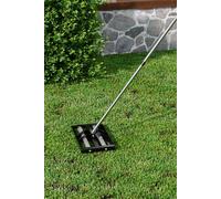 Living And Home Garden Lawn Levelling Rake With Aluminium Alloy Rollers In Black Black