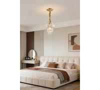 Living And Home Glam Gold Crystal Ceiling Light Gold