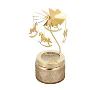 Living And Home Golden Osmanthus Embossed Glass Rotating Carousel Scented Candle, 10-Hour Burn