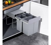 Living And Home Grey 40L Cabinet Integrated Pull Out Kitchen Waste Bin Under Counter Storage