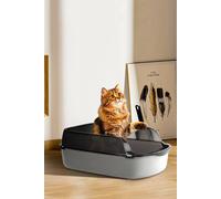 Living And Home Grey Anti-Splashing Detachable Cat Litter Box Grey