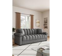 Living and Home Grey Flannelette Striped Convertible Sleeper Sofa Bed Recliner with Two Pillows Living and Home Grey
