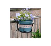 Living And Home Hanging Railing Round Plant Pot Rack Bold Mesh 22Cm D In Black Black