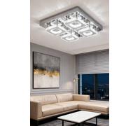 Living And Home High-Grade Crystal Cluster Square Ceiling Light In Silver Silver One Size