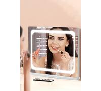Living and Home Hollywood Dressing Table Lighted Vanity Desktop Makeup Mirror in White Living and Home White