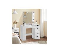Living And Home Hollywood Dressing Table With Led Lighted Mirror In White White One Size