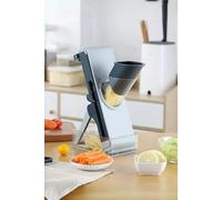 Living and Home Kitchen Manual Mandoline Slicer Vegetable Fruit Chopper Cutter Grater with Food Container & 3 Blades - Grey