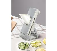 Living and Home Kitchen Manual Mandoline Slicer Vegetable Fruit Chopper Cutter Grater with Food Container & 3 Blades - Dark Grey