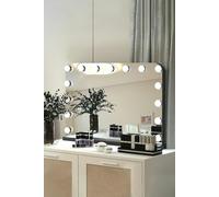 Living and Home Large Hollywood Vanity Mirror with 15 Lights,3 Lighting Modes & Touch Screen Control - Black
