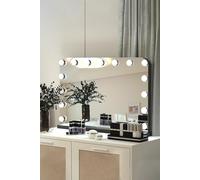 Living and Home Large Hollywood Vanity Mirror with 15 Lights, 3 Lighting Modes & Touch Screen Control in Black Living and Home Black
