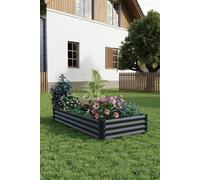 Living And Home Large Metal Raised Garden Bed Multiple Sizes Black/grey Planter Box For Outdoor, Patio, Greenhouse - 2.5X5Ft/3X6Ft/4X8Ft Black