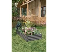 Living And Home Large Metal Raised Garden Bed Multiple Sizes Black/grey Planter Box For Outdoor, Patio, Greenhouse - 2.5X5Ft/3X6Ft/4X8Ft Grey S