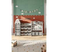 Living And Home Large Plastic Storage Organizer And Bookshelf Combination In White White