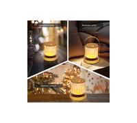 Living And Home Led Desk Lamp Rechargeable,3 Color Change Dimmable, Crystal Lantern And Golden Handle Gold One Size