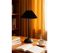 Living and Home LED Desk Lamp Rechargeable, Knife Pleat Shape, 3 Color Change Dimmable, Black Living and Home Black