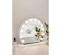 Living And Home Led Light Round Hollywood Touch Screen Control Makeup Mirror Vanity Mirror For Home In White White One Size