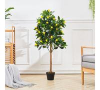Living And Home Lemon Tree Artificial Plant Fruit Tree With Realistic Lemon In Black Pot 120 Cm