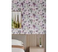 Living And Home Light-Background Floral Wallpaper With Blooming Flowers, Buds & Leaves Multi
