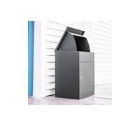 Living And Home Lockable Galvanised Steel Parcel Drop Box In Dark Grey Dark Grey