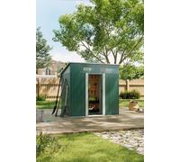 Living And Home Metal Garden Storage Shed, 6.4X4Ft Galvanized Steel Tool Shed With Double Doors & Ventilation, Weatherproof Design With Base Foundation, Dark Green Green One Size