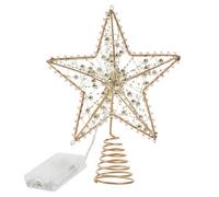Living And Home Metal Pre Lit Star Christmas Tree Topper With Beads