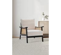Living And Home Mid Century Rattan Armchair In Beige Beige One Size