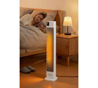 Living And Home Midea 30 Inch 2Kw Ptc Ceramic Tower Heater Touch Control 65-75°Oscillation With Remote Control, Overheat & Tip Protection In White White One Size