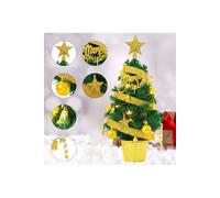 Living and Home Mini Artificial Pine Tree with Christmas Ornaments Desktop Decoration in Gold Living and Home Gold