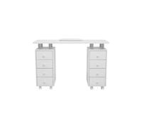 Living and Home Mobile Manicure Nail Table Salon Beauty Station - White