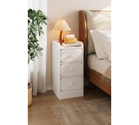 Living And Home Modern 3-Drawer Bedside Table In White White