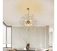Living And Home Modern 8 Lights Chrome Sputnik Dandelion Crystal Hanging Ceiling Pendant Lights 45Cm