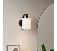 Living And Home Modern Black Iron Wall Lights With Glass Shade, Cordless Wall Light Bedside Lamp, 14X21 Cm