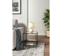 Living and Home Modern Ladder Style Tempered Glass Side Table - Clear