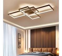 Living and Home Modern LED Ceiling Light with 3 Black Rectangle Lampshades - Warm Light - 90 cm - Dimmable with Remote
