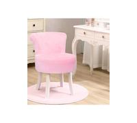Living And Home Modern Plush Upholstered Dressing Table Chair With White Legs In Pink Pink One Size