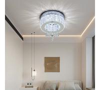 Living and Home Modern Round Crystal Ceiling Light with Crystal Pendant - L