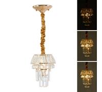 Living And Home Modern Round Crystal Chandelier With Gold Wrought Ironwork