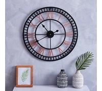 Living And Home Modern Round Large Metal Wall Clock Bedroom Livingroom Decorative With Roman Numerals 80Cm