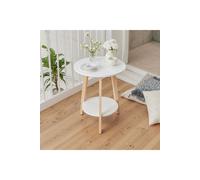 Living and Home Modern Two-Tier Functional Side Table in White Living and Home White