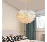 Living And Home Modern White Chic Fluffy Feather Chandelier Pendant Light Shade Dia 50Cm