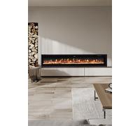 Living and Home Mounted/Recessed/Freestanding 100 Inch Electric Fireplace with Remote 12 Flame Colours 1800W in Black Living and Home Black