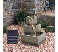 Living And Home Multi Tier Modern Rockery Water Feature Garden Decor Resin Solar Powered Water Fountain With Led Lights