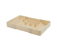 Living And Home Off-White Adjustable 6-Compartment Drawer Organizer, 26.5Cm W X 26.5Cm D X 6Cm H