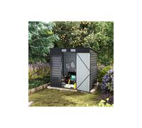Living And Home Outdoor Galvanized Steel Storage Shed In Black Black One Size
