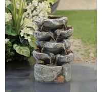 Living And Home Outdoor Led Waterfall Rockery Garden Decor Electric Fountain Water Feature 49 Cm