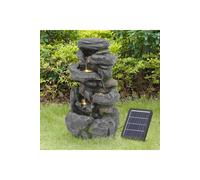 Living And Home Outdoor Rock Waterfall Fountain With Led Lights In Natural Natural
