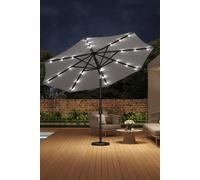 Living And Home Outdoor Solar 24 Led Lights Patio With Crank For Patio Market With Base In Light Grey Light Grey One Size
