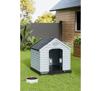 Living And Home Outdoor Waterproof Dog House With Air Vents And Door In Grey Grey One Size