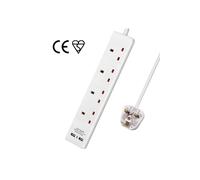 Living And Home Outlet Extender With 5M Cable, 2 Usb Ports And 4 Outlets In White White One Size