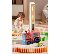 Living and Home Pink Creative Automatic Domino Laying Train Toy with Light for Children Living and Home Pink